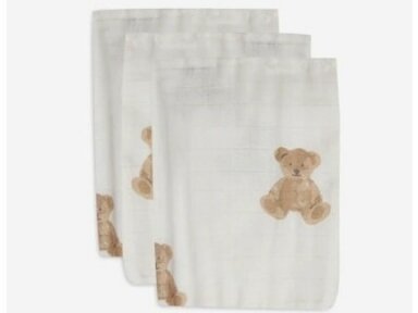 Комплект пелёнок Jollein из муслина 31х31 Teddy bear 3шт