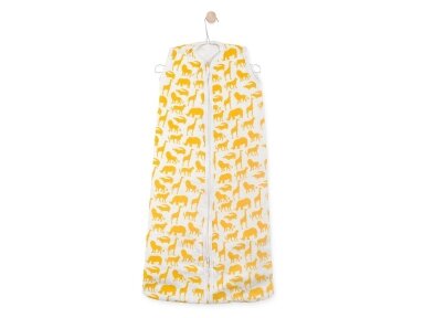 Jollein Muslino medvilnės miegmaišis Safari Yellow 70cm Jollein Muslino medvilnės miegmaišis Safari Yellow 70cm