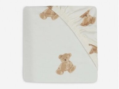 Jollein paklodė lopšiui / lovytei su guma Teddy Bear 60x120cm Jollein paklodė lopšiui / lovytei su guma Teddy Bear 60x120cm