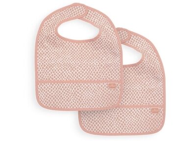 Jollein seilinukas Bib su kišene Snake Pale Pink 2 vnt. Jollein seilinukas Bib su kišene Snake Pale Pink 2 vnt.