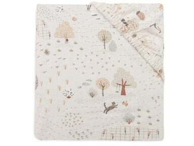 Jollein trikotažinė paklodė su guma Jersey 40x80/90cm Tiny Park