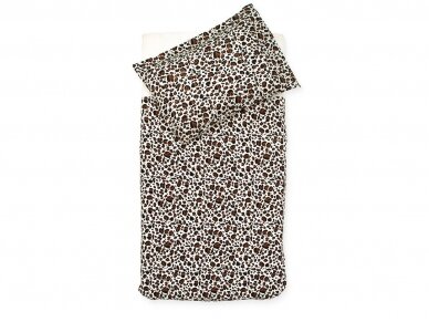 Jollein antklodės ir pagalvės užvalkalų komplektas Leopard 120x150 Jollein antklodės ir pagalvės užvalkalų komplektas Leopard 120x150
