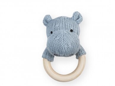 Погремушка Jollein Бегемот Soft Blue Погремушка Jollein Бегемот Soft Blue