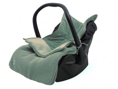 Jollein Basic Knit ASH Green vokelis automobilinei kėdutei, lopšiukui Jollein Basic Knit ASH Green vokelis automobilinei kėdutei, lopšiukui