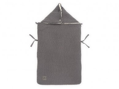 Jollein Bliss Knit Storm Grey vokelis automobilinei kėdutei. lopšiukui 1 Jollein Bliss Knit Storm Grey vokelis automobilinei kėdutei. lopšiukui 1