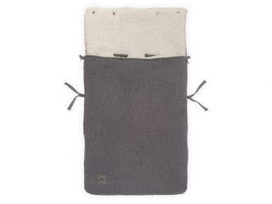 Jollein Bliss Knit Storm Grey vokelis automobilinei kėdutei. lopšiukui 2 Jollein Bliss Knit Storm Grey vokelis automobilinei kėdutei. lopšiukui 2
