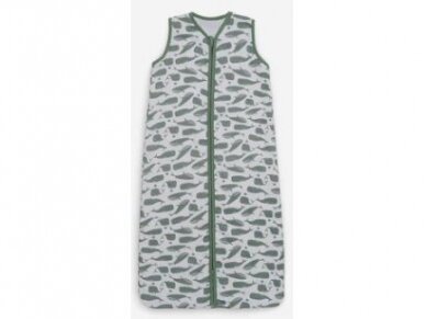 Jollein hidrofilinės medvilnės miegmaišis Whales Ash Green 110 cm
