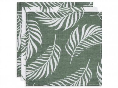 Jollein muslino audinio muslino merliukai 31x31 cm Nature Ash Green 3vnt