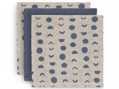 Jollein muslino merliukai 31x31 cm Moonlight 3vnt