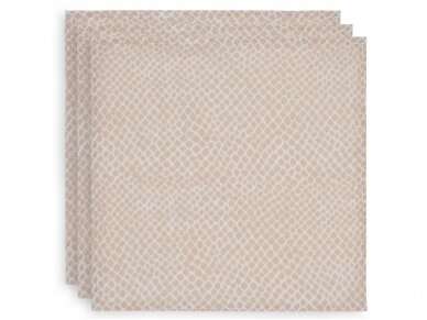 Jollein muslino merliukai 31x31 cm Snake Pale Pink 3vnt Jollein muslino merliukai 31x31 cm Snake Pale Pink 3vnt