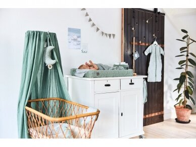 Jollein lovytės baldakimas Ash Green 155cm 2 Jollein lovytės baldakimas Ash Green 155cm 2