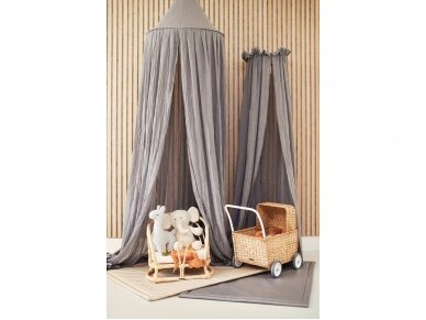 Jollein lovytės baldakimas Storm Gray 245cm 2 Jollein lovytės baldakimas Storm Gray 245cm 2