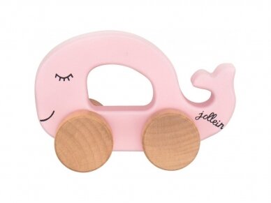 Jollein lavinamasis medinis automobilis "Banginis" Animal Pink Jollein lavinamasis medinis automobilis "Banginis" Animal Pink