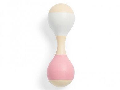 Jollein medinis žaisliukas-barškutis Maracas Pink 1 Jollein medinis žaisliukas-barškutis Maracas Pink 1