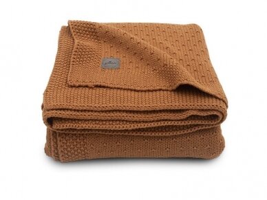 Jollein megztas pledas lopšiukui/lovytei Bliss knit Caramel 75x100 cm Jollein megztas pledas lopšiukui/lovytei Bliss knit Caramel 75x100 cm