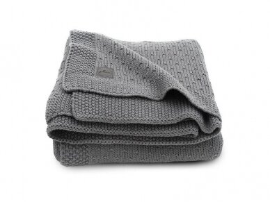 Jollein megztas pledas lopšiukui/lovytei Bliss knit Storm grey  75x100 cm