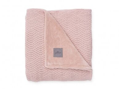 Jollein megztas pledas lovytei/lopšiukui 75x100 River pale pink/coral fleece Jollein megztas pledas lovytei/lopšiukui 75x100 River pale pink/coral fleece