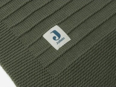 Jollein megztas pledas Pure Knit 100x150 cm Leaf Green GOTS 3 Jollein megztas pledas Pure Knit 100x150 cm Leaf Green GOTS 3