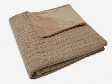 Jollein megztas pledas Pure Knit 100x150 cm Biscuit Velvet GOTS