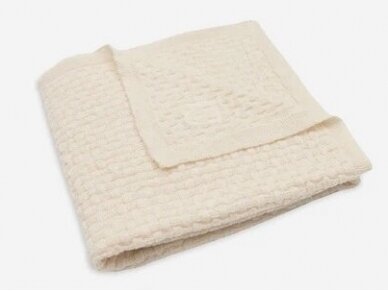 Jollein merino vilnos pledukas 100x150 cm Weave Knit Oatmeal Jollein merino vilnos pledukas 100x150 cm Weave Knit Oatmeal