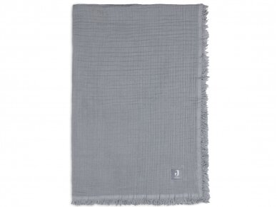 Jollein muslino pledas 75x100 cm Fringe Storm Grey 2 Jollein muslino pledas 75x100 cm Fringe Storm Grey 2