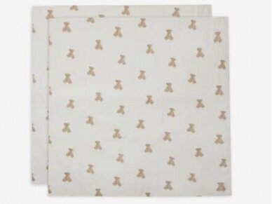 Комплект пелёнок Jollein из муслина 115х115 Teddy bear 2шт Комплект пелёнок Jollein из муслина 115х115 Teddy bear 2шт