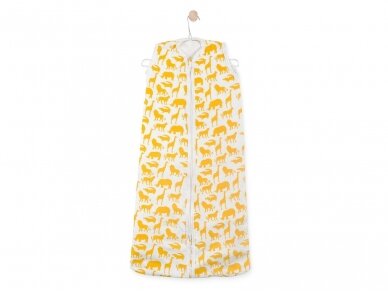 Jollein Muslino medvilnės miegmaišis Safari Yellow 70cm Jollein Muslino medvilnės miegmaišis Safari Yellow 70cm