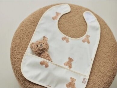 Jollein neperšlampamas seilinukas Bib su kišene Teddy Bear 2vnt 2
