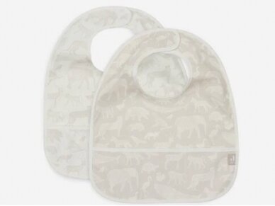 Bib Waterproof Animals Nougat 2vnt