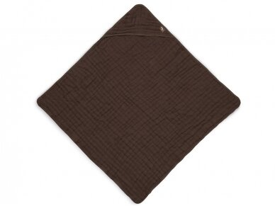 Jollein medvilnės rankšluostis su gobtuvu 75 x75 cm Chestnut Jollein medvilnės rankšluostis su gobtuvu 75 x75 cm Chestnut