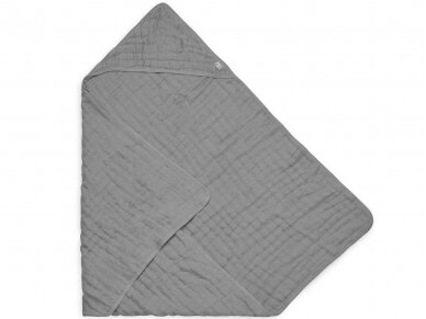 Jollein medvilnės rankšluostis su gobtuvu 75 x75 cm Storm Grey 1