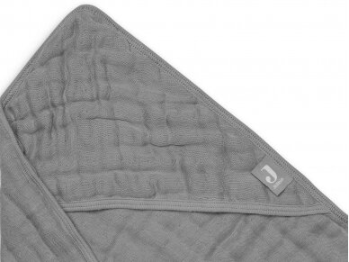 Jollein organiškos medvilnės rankšluostis su gobtuvu 75 x75 cm Storm Grey 3