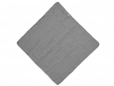 Jollein medvilnės rankšluostis su gobtuvu 75 x75 cm Storm Grey