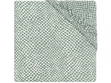 Jollein paklodė lopšiui / lovytei su guma Snake Ash Green 60x120 cm. Jollein paklodė lopšiui / lovytei su guma Snake Ash Green 60x120 cm.