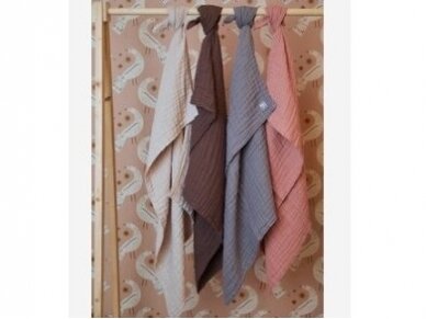 Jollein pledas Wrinkled 75x100cm Chestnut 3 Jollein pledas Wrinkled 75x100cm Chestnut 3