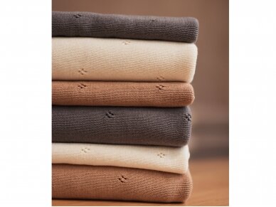 Jollein Pointelle pledas 100x150 cm Ivory 5 Jollein Pointelle pledas 100x150 cm Ivory 5