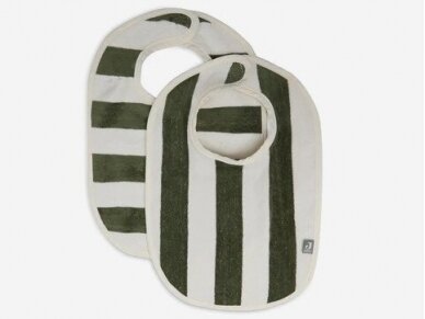 Jollein seilinukas Bib stripe Terry Leaf Green GOTTS 2vnt Jollein seilinukas Bib stripe Terry Leaf Green GOTTS 2vnt