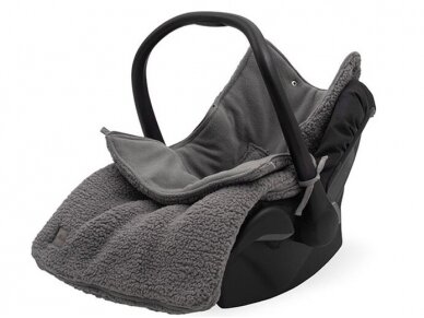 Jollein Teddy Storm Grey vokelis automobilinei kėdutei, lopšiukui 6 Jollein Teddy Storm Grey vokelis automobilinei kėdutei, lopšiukui 6