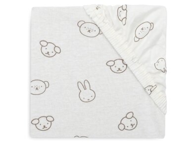 Jollein trikotažinė paklodė su guma Jersey 40x80/90cm Miffy and Friends Jollein trikotažinė paklodė su guma Jersey 40x80/90cm Miffy and Friends