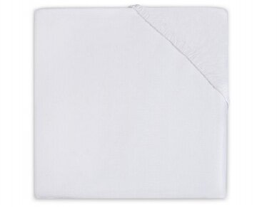 Jollein trikotažinė paklodė su guma Jersey White 60x120 Jollein trikotažinė paklodė su guma Jersey White 60x120