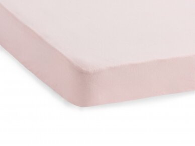 Jollein trikotažinė paklodė su guma Jersey Soft Pink 40x80 cm 1