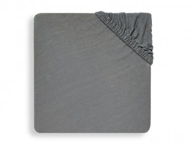 Трикотажная простыня Jollein на резинке Jersey Storm Grey 40x80 см