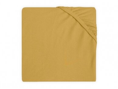 Jollein trikotažinė paklodė su guma Jersey Mustard 40x80 cm