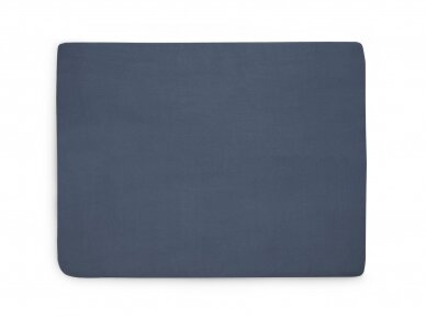 Трикотажная простыня Jollein на резинке Jersey Jeans Blue 40x80 см 1