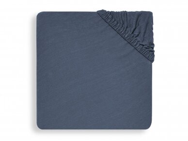 Jollein trikotažinė paklodė su guma Jersey Jeans Blue 40x80 cm
