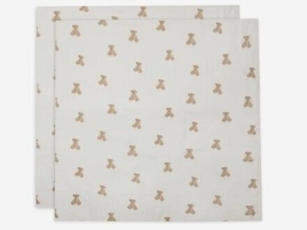 Комплект пелёнок Jollein из муслина 115х115 Teddy bear 2шт Комплект пелёнок Jollein из муслина 115х115 Teddy bear 2шт