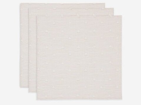 Jollein cloth Hydrophil 70x70cm Miffy Stripe Biscuit 3 pieces Jollein cloth Hydrophil 70x70cm Miffy Stripe Biscuit 3 pieces