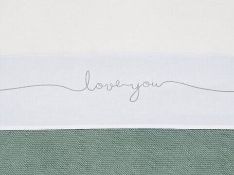 Sheet Crib 75x100cm Love you  Grey