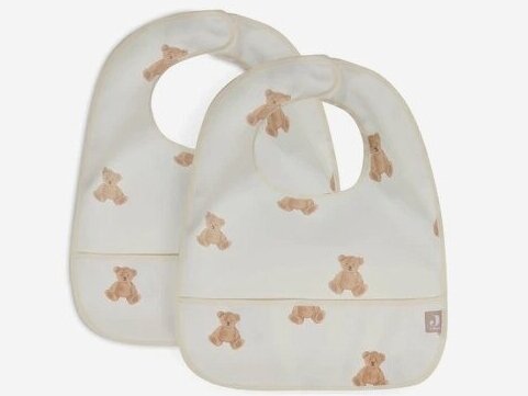 Jollein neperšlampamas seilinukas Bib su kišene Teddy Bear 2vnt Jollein neperšlampamas seilinukas Bib su kišene Teddy Bear 2vnt