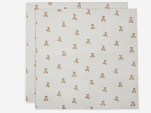 Muslin diapers Hydrophil 115x115cm Teddy Bear 2 pieces Muslin diapers Hydrophil 115x115cm Teddy Bear 2 pieces